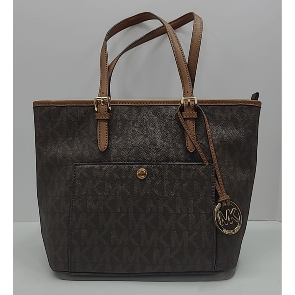 MICHAEL Michael‎ Kors Jet Set Medium Top Zip Snap Pocket Tote